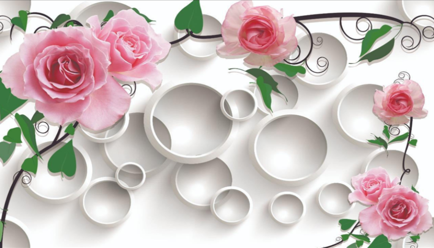 3D Decorative Flower Wallpaper for Wall