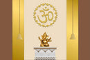 Shining Om With Ganesh Pooja Room Wallpaper