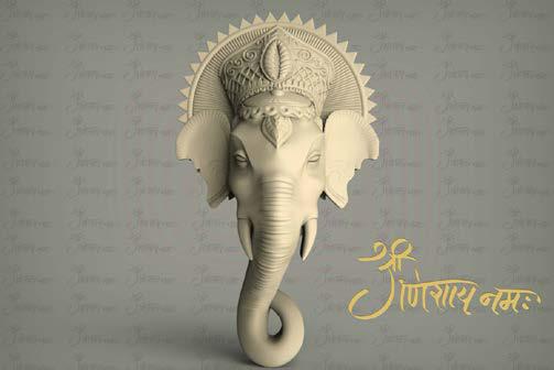 Shri Ganesha Pooja Room Wallpaper