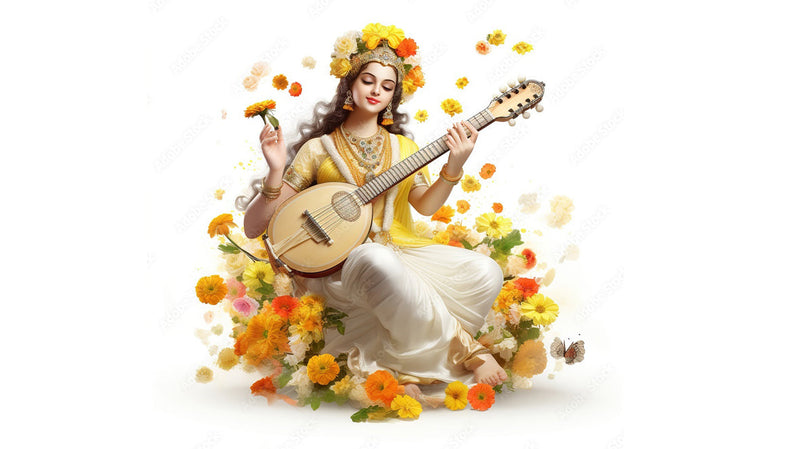 Smiling Maa Saraswati Wallpaper