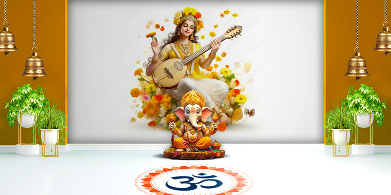 Smiling Maa Saraswati Wallpaper