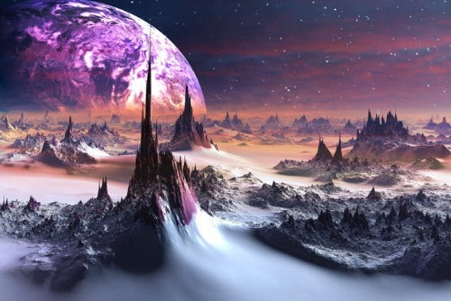 Purple Space  wall covering