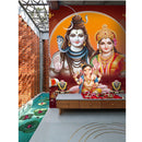 Shiv Parvati And Ganesh Self Adhesive Sticker Poster