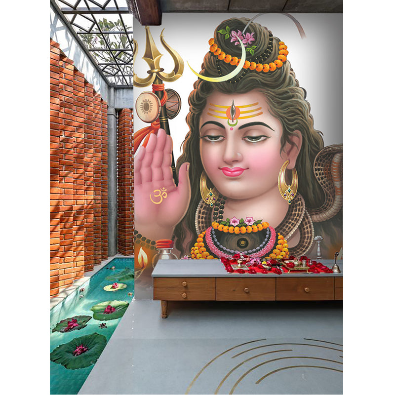 Shiv Painting Self Adhesive Sticker Poster