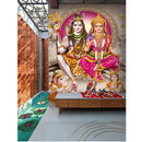 Shiv Parvati littel Ganesh And Krishna Self Adhesive Sticker Poster