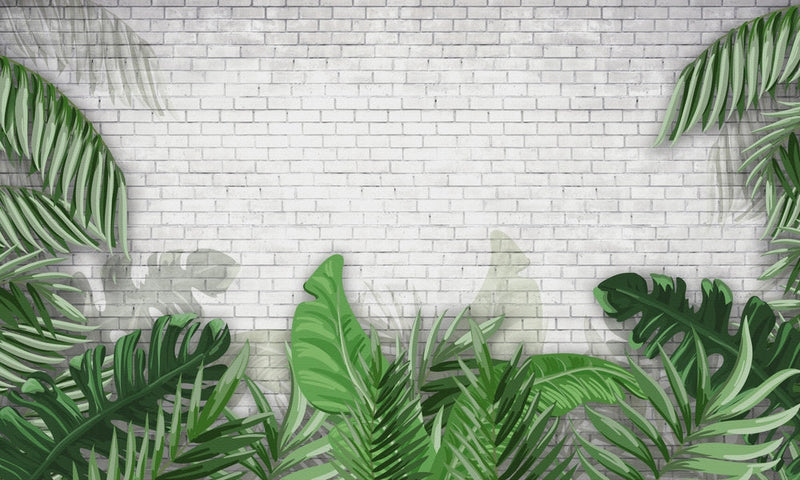 Tropical Brick Wallpaper