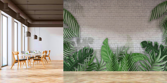 Tropical Brick Wallpaper