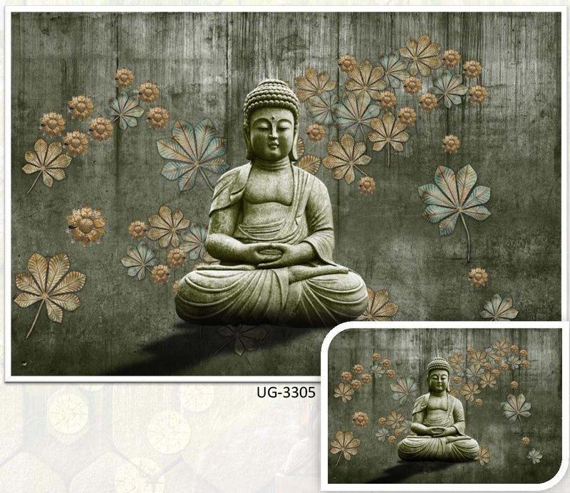 Lord Buddha Sage Green Wallpaper