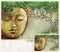 Golden Face Lord Buddha Tree Wallpaper