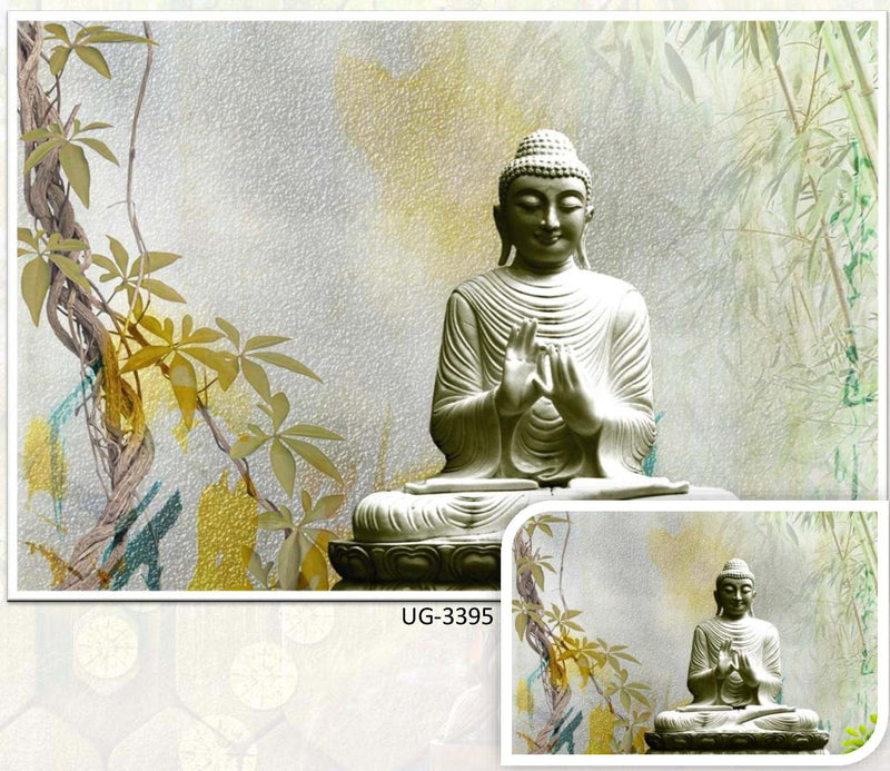 Lord Buddha Yellow Serene Wallpaper