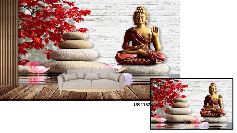 Lord Buddha Red Tree Wallpaper