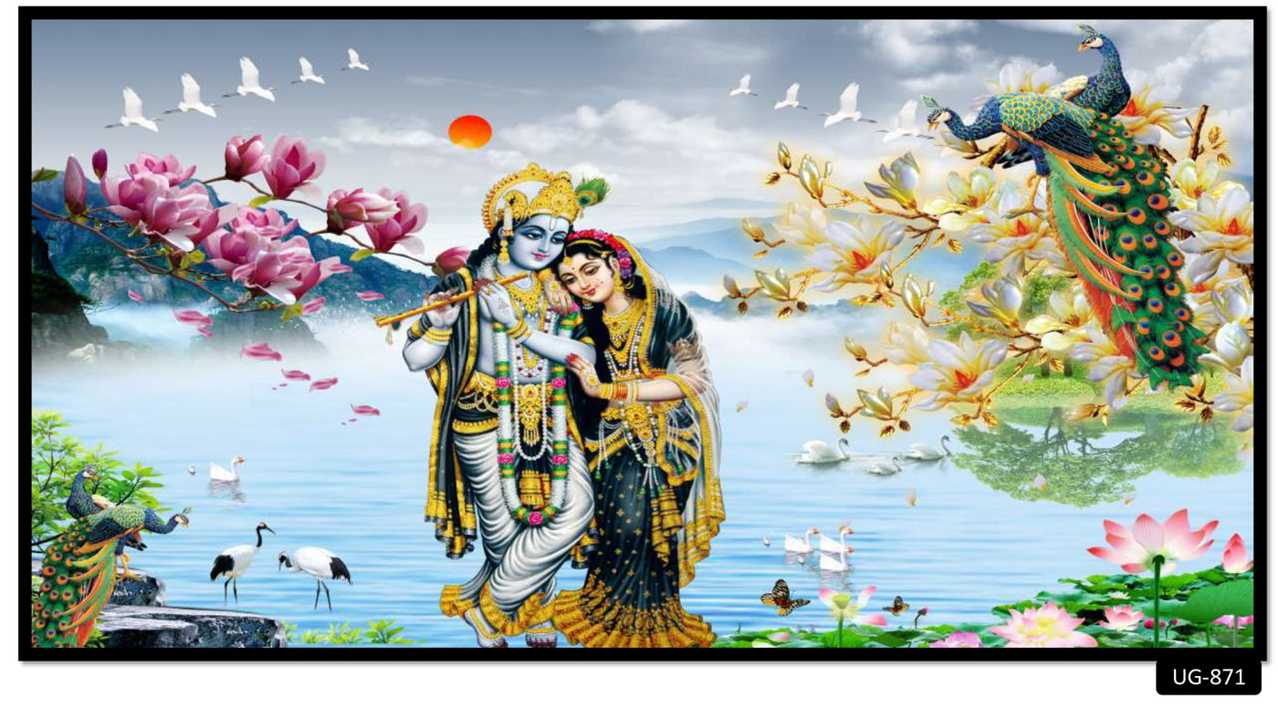 3D Decorative Lord Krishna Wallpaper for Wall