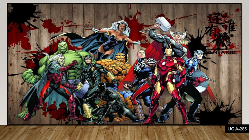 Interior 3D Avengers Printed Wallpaper For HomeOffice And Hotel