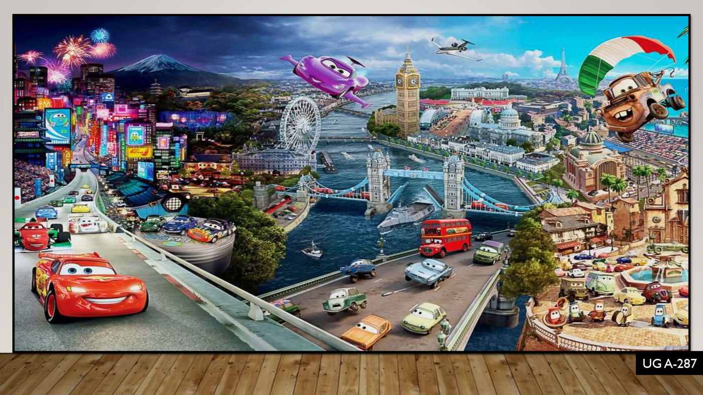 3D Decorative Cars Wallpaper for Wall