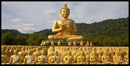 Lord Buddha Gold Statue And Believers Wallpaper