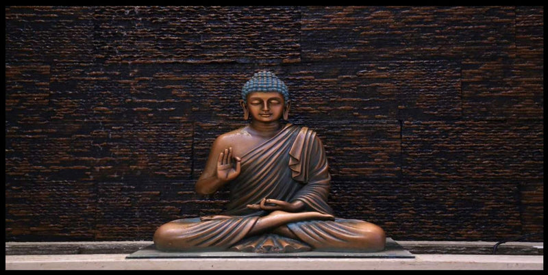 Lord Buddha Bronze Toned Wallpaper