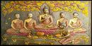 3D Lord Buddha With Disciples Wallpaper