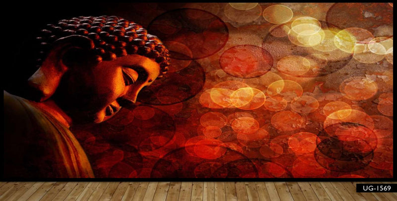 Lord Buddha Red Background Wallpaper