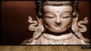 Silver Lord Buddha Red Background Wallpaper