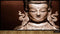 Silver Lord Buddha Red Background Wallpaper