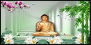 Calm Lord Buddha Floral Wallpaper