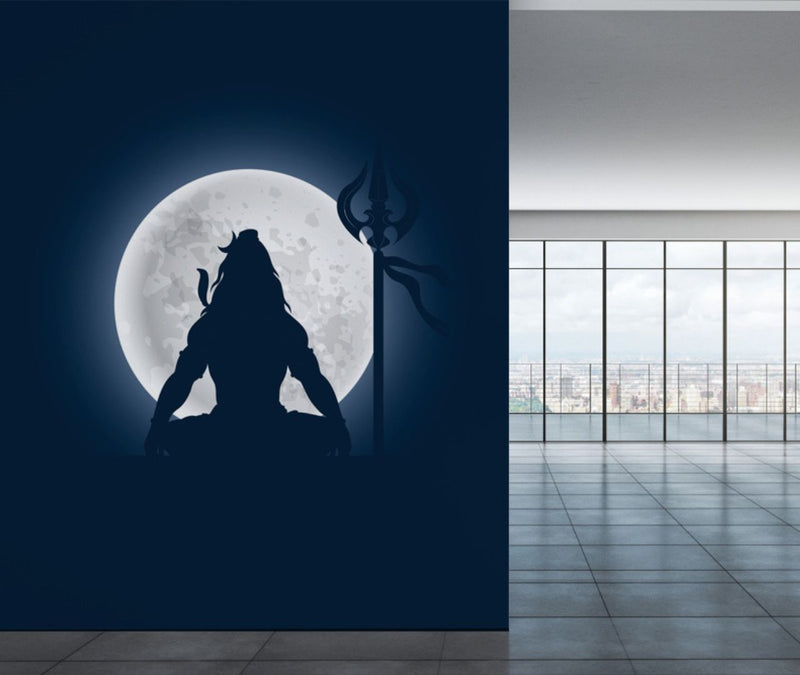 Shiva And the moon Wallpaper