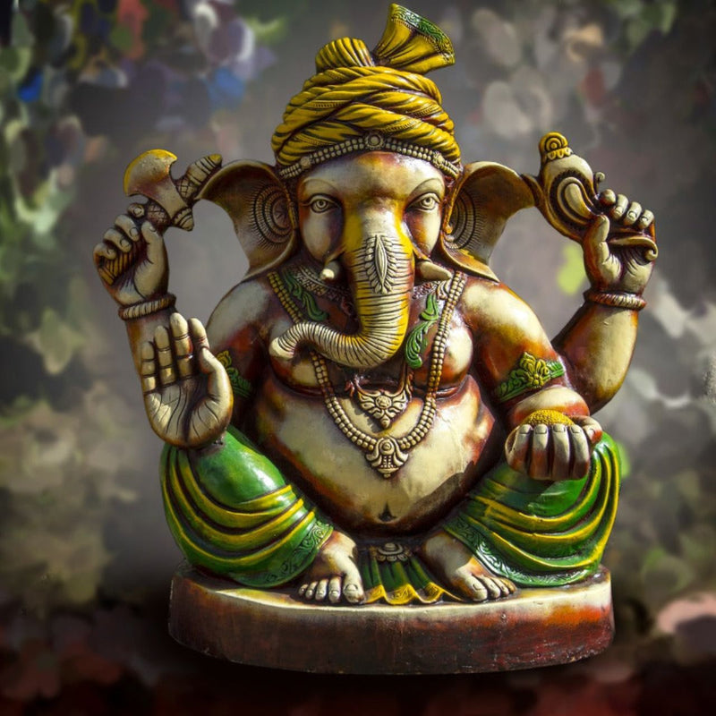 3D Decorative Gold Lord Ganesha Wallpaper