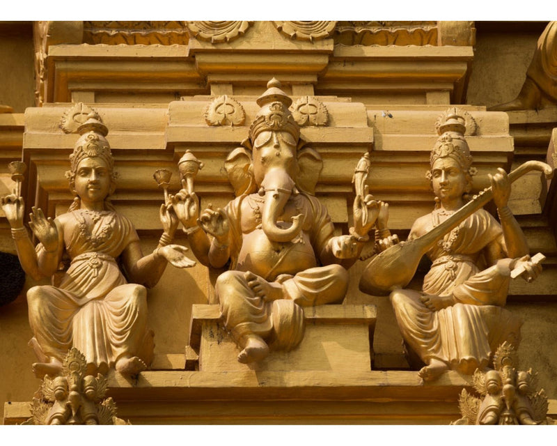 Lord Ganesha Temple Sculpture Wallpaper