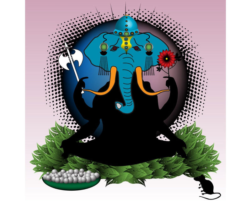 Lord Ganesha Modern Art Wallpaper