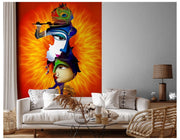 Lord Krishna Creative Idol and Painting wallpaper for wall