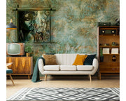 Dull Palm Leaves & Frame Wallpaper for wall