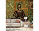Bronze Buddha Mediating & Frames Background Wallpaper for wall