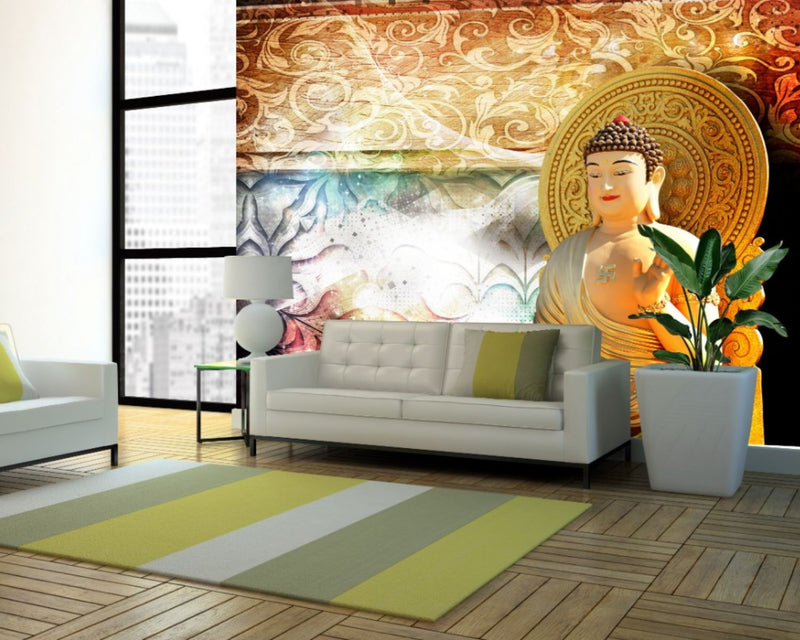 Customized Peach & Skin Buddha Wallpaper for wall