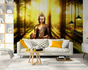 Sunny Forest & Buddha Wallpaper for wall
