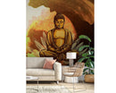 Brown Based Buddha In Lotus Wallpaper