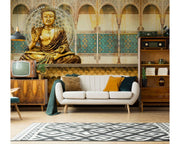 Copper Buddha Outside Palace Courtyard Wallpaper for wall