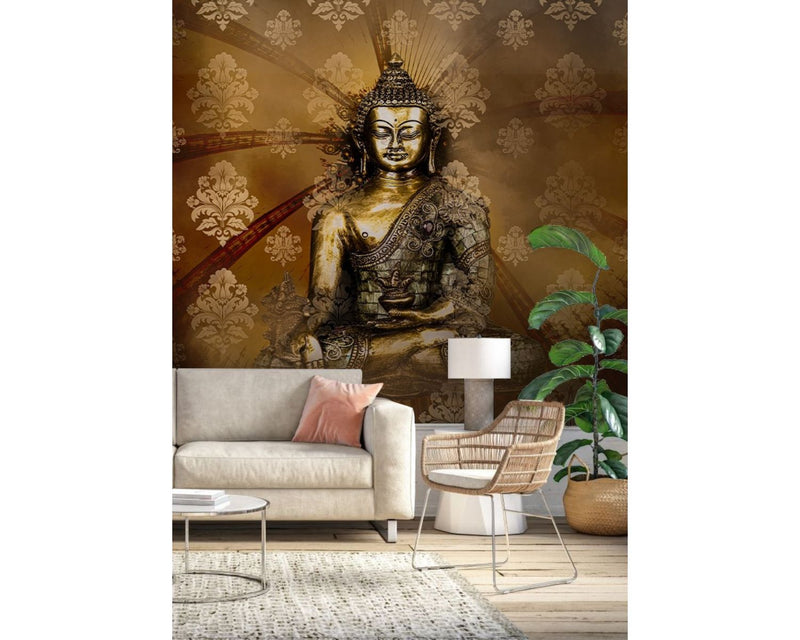 Gold & Copper Royal Gautam Buddha Wallpaper