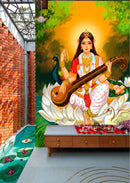 Beautiful Saraswati Customised Wallpaper