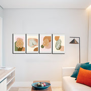 Abstract Minimalist Leaf Canvas Set Of 4
