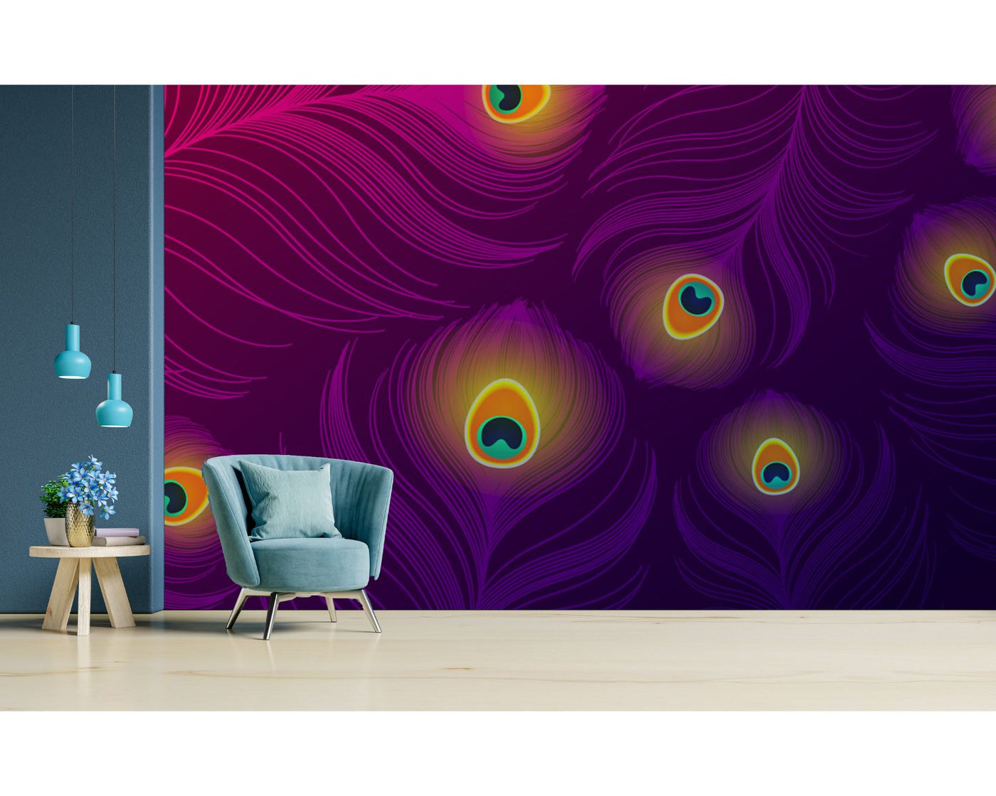 Krishna Peacock Feather Customised Wallpaper