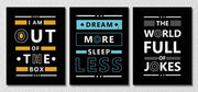 Inspirational Quotes Wall Art, Set Of 3