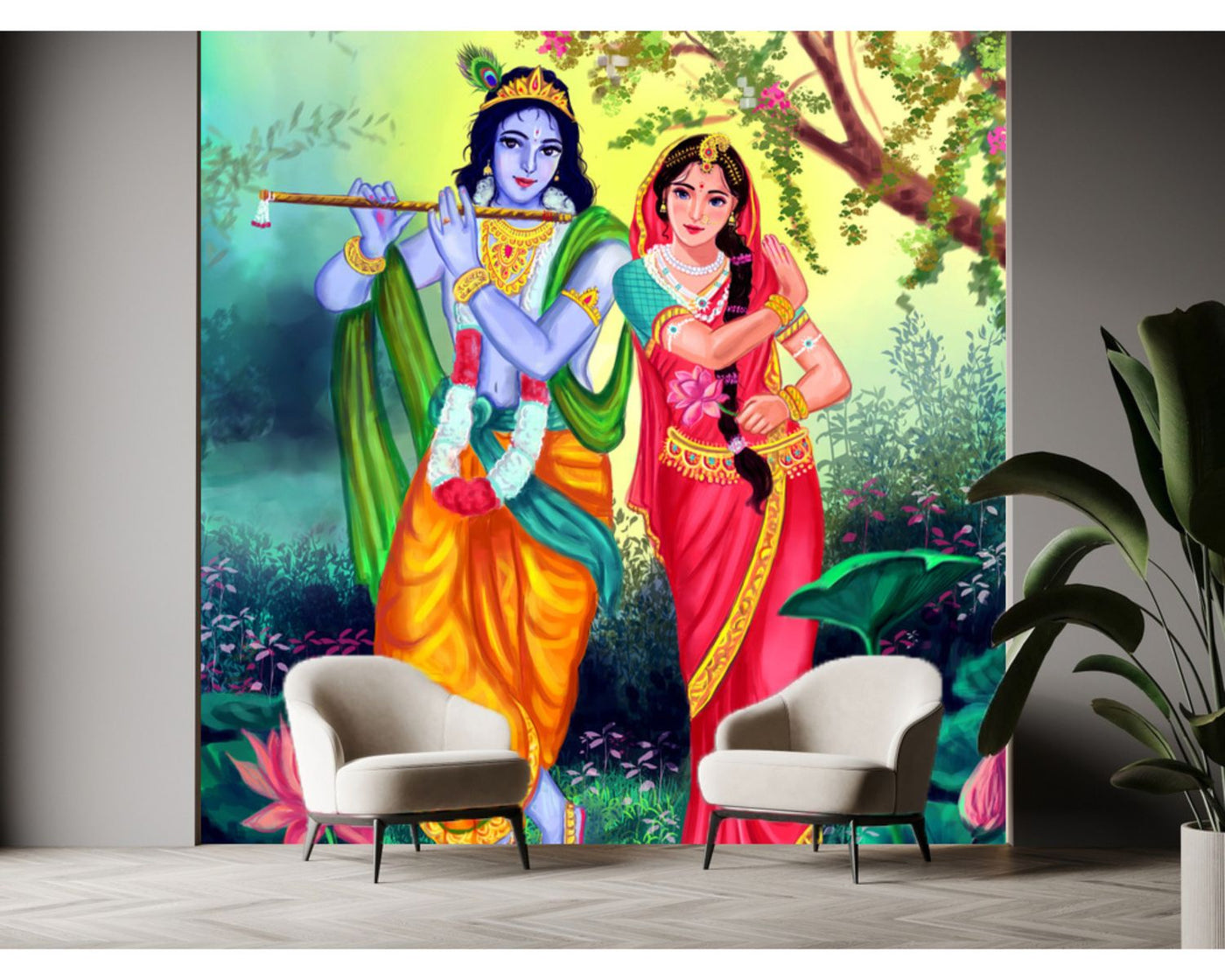 Radha Krishna Customised Wallpaper