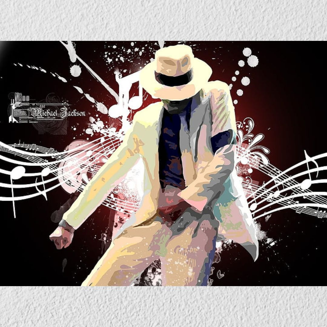 White Michael Jackson Painting Canvas