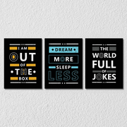 Inspirational Quotes Wall Art, Set Of 3