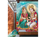 Radha Krishna Mountains Wallpaper