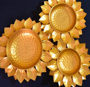 ELEGANTE LOTUS SHAPE METAL URLI ( SET OF 3 PIECES)
