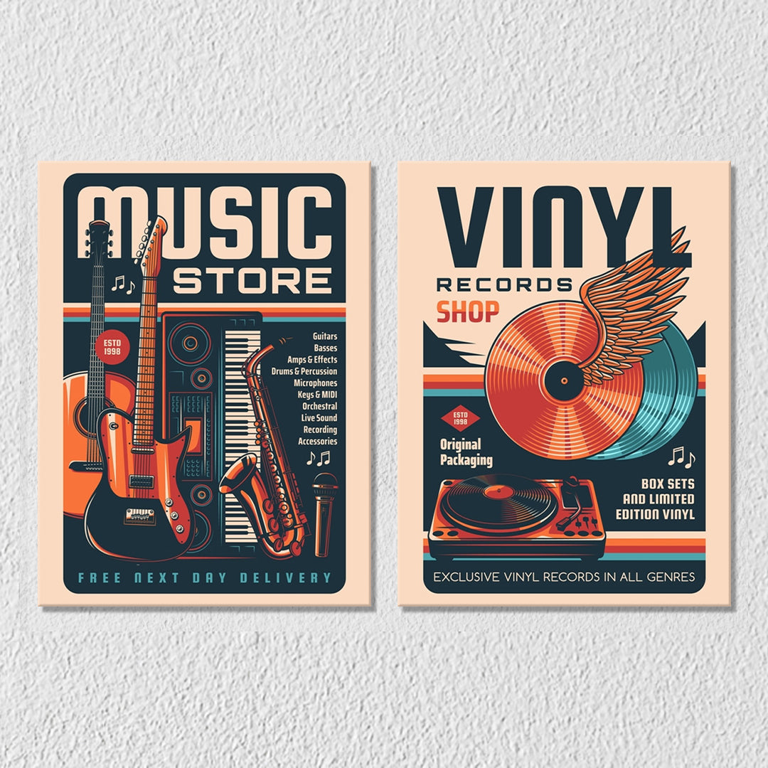 Music Store Vnyl Set Of 2