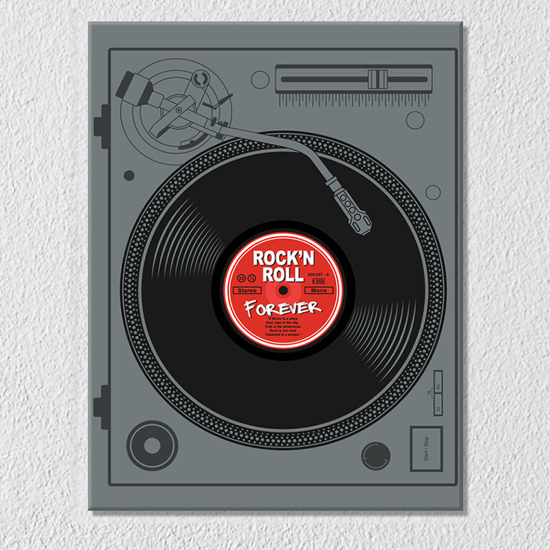 Rock N Roll Vinyl Canvas