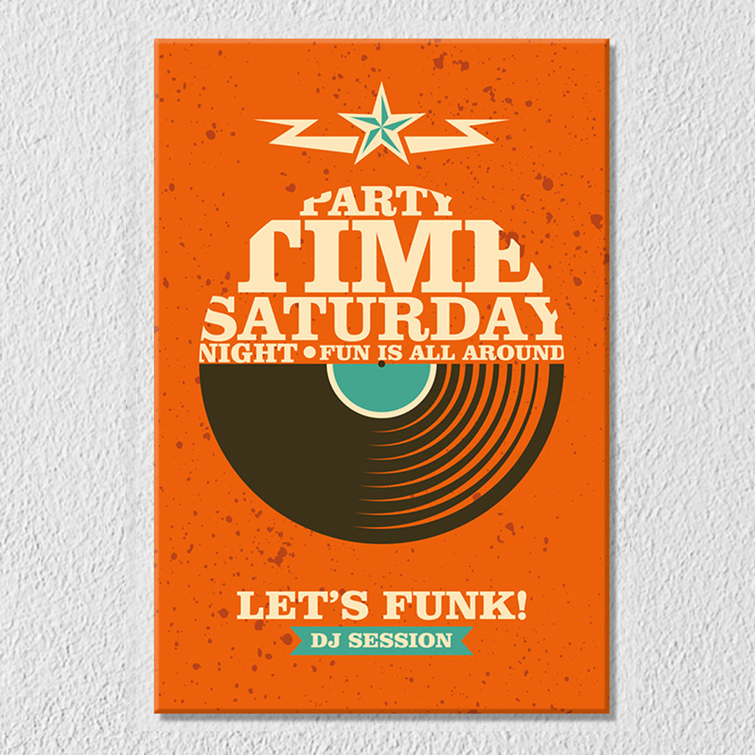 Orange Vinyl Record Canvas