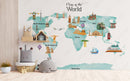 Vintage Voyage Kid Map Wallpaper